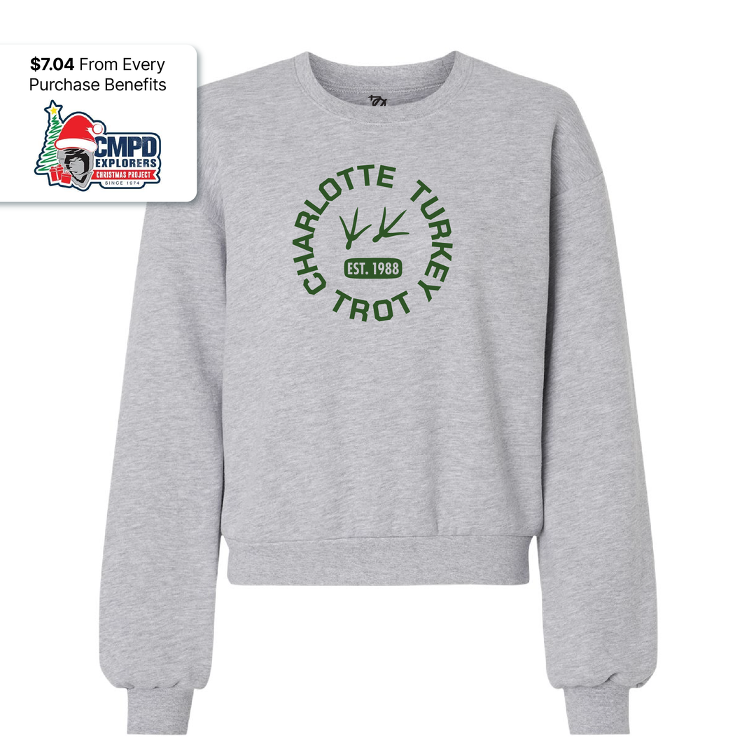 Turkey Trot Tracks Women's Crewneck