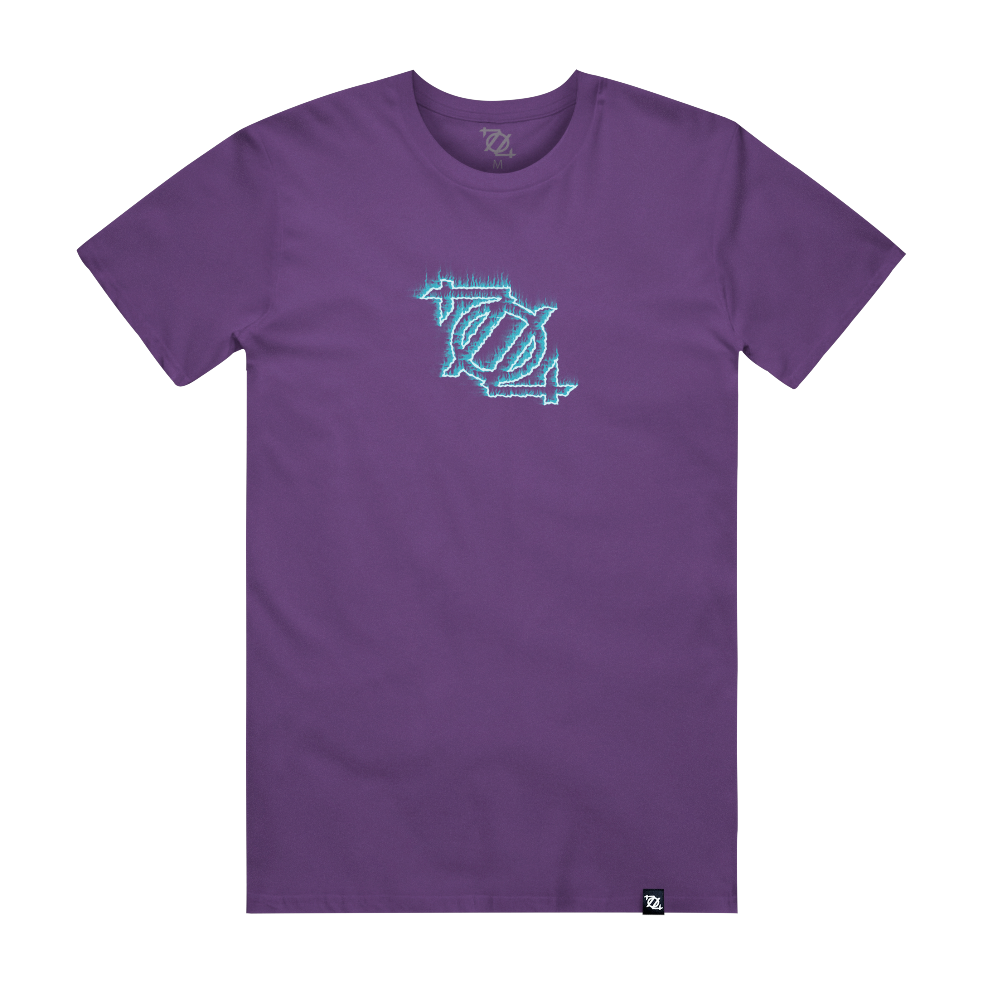 704 Shop 704 Flame Logo Tee - Purple/Teal (Unisex)