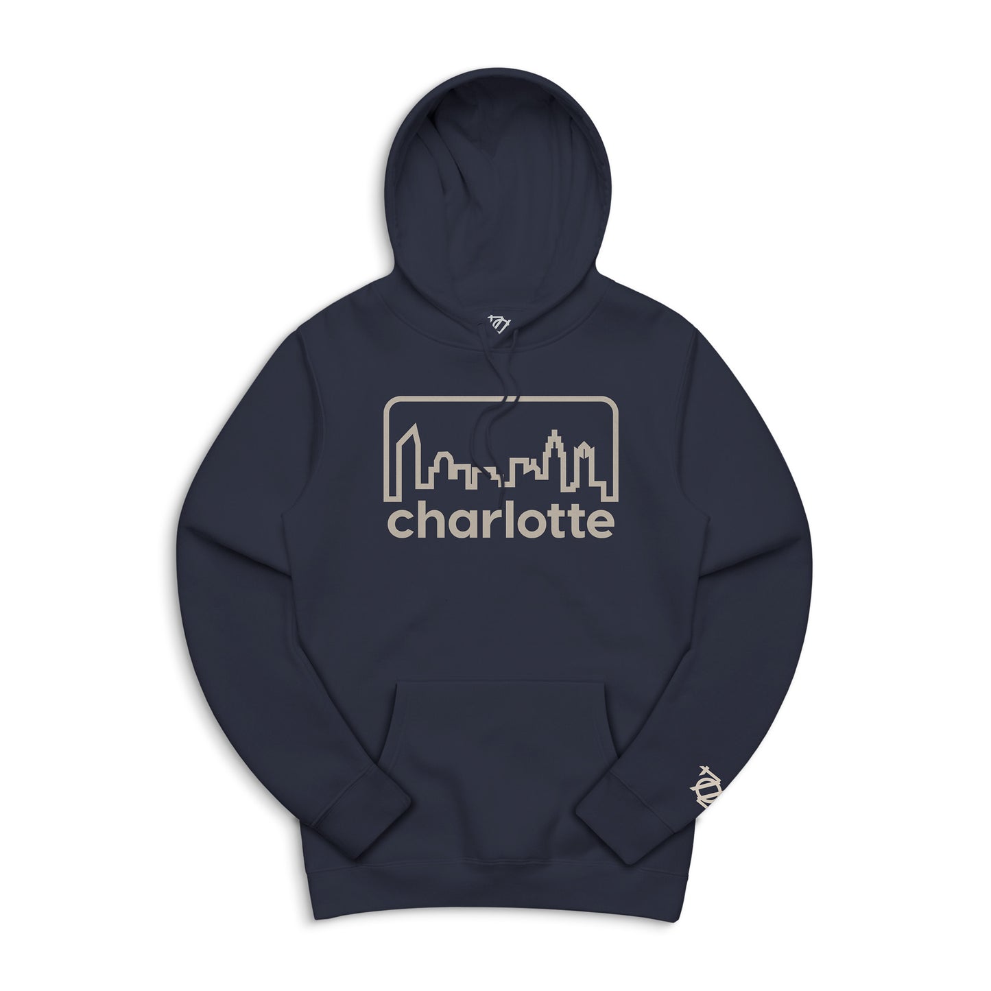 704 Shop Retro Skyline Hoodie - Slate Blue/Natural (Unisex)